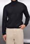 Black Slim Fit Slim Fit Full Turtleneck Basic Sweater Tmnaw21Kz0755 - 3