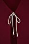 Bordo Fiyonk/Kurdele Detaylı Triko Hırka TBBAW26AV00011 - 6
