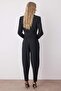 Siyah Paça Düğme Detaylı Wide Leg ve Havuç Olabilen Kumaş Pantolon TWOAW26PL00032 - 4