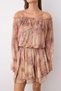 Salmon Abstract Ruffle Short/Mini Skater Knitted Dress Twoaw26El00048 - 3