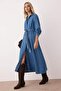 Mavi Kemer Detaylı Maxi Denim Elbise TWOAW26EL00044