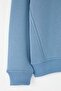 Mavi Regular/Normal Kesim Dik Yaka Fermuarlı Pamuklu At Nakış İçi Polarlı Sweatshirt TMNAW24SW00041 - 8