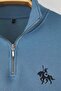 Mavi Regular/Normal Kesim Dik Yaka Fermuarlı Pamuklu At Nakış İçi Polarlı Sweatshirt TMNAW24SW00041 - 7