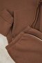 Açık Kahve Regular /Rahat Kesim Kapüşonlu Nakışlı İçi Polar Sweatshirt Eşofman Takım TMNAW24EM00000 - 8