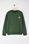 Haki Bisiklet Yaka Oversize/Geniş Kesim İçi Polarlı Köpek Nakış Sweatshirt TMNAW24SW00064 - 6