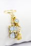 Handmade Daisy Cluster Blue Pearlescent Cute Kitten Keychain, Gift Keychain
