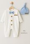 Little Boss Baby Boy Buttoned Jumpsuit and Beanie Set – Bow Tie, Cuffed Legs, 100% Cotton Baby Jumpsuit - 6
