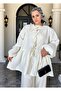 Ruffled Tie Modal Woven Fabric Trousers Double Suit Ecru