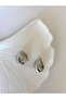 Xuping Streaked Curved Silver Hoop Earrings - 6