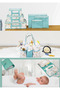 8 Piece Baby Bag, Diaper Bag 6 Piece Suitcase Organizer Newborn Baby Set Blue