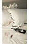 Soft Ruffle Trimmed 100% Cotton Double Duvet Cover Set / Natural Beige - 3