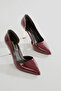 Women's Burgundy Patent Leather Stiletto Gold Plated Heels Stylish and Comfortable Stiletto 9 cm - 5