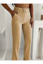 Cream Belted Vest with Belt Carrot Pants Woven Fabric Double Suit - 4
