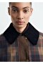 Contrast Collar Checked Parka - 7