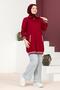 Claret Red Women's Short Cap Rib Detailed BRC6503 - 8