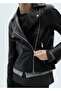 Leather look biker jacket - 8