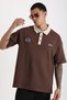 Double Pike Fabric Special Embroidery Detailed Comfortable Fit Men's Polo Neck T-Shirt, Men's Polo Neck T-Shirt - 6