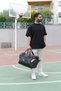 Isabella Hartley Black Shoe Eyelet Medium Size Unisex Fabric Sports Daily Fitness and Travel Bag - 8