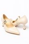 Daily Women's Thin Heeled Pointed Toe Double Strap Buckle Beige Evening Dress Shoes 100 - 5