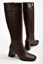 Ri̇ssoli̇ Thick Heeled Brown Skin Women's Boots - 3