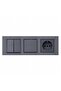 Ovivo Grano Smoked Set of 3 Commutator, Switch and Grounded Socket Set