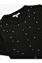 Pearl Embroidered Short Sleeve Crew Neck Rhinestone Knitwear Sweater - 5