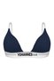 Women'S, Underwear Set, (Cotton Triangle Bra-Rubber Brazilian), Navy Blue - 5