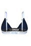Women'S, Underwear Set, (Cotton Triangle Bra-Rubber Brazilian), Navy Blue - 6