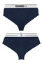 Women'S, Underwear Set, Cotton, (Bralet Bra-Hipster Boxer), Navy Blue - 4