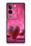 Protective Case Anti Scratch Shock Proof Bumper Cover For Vivo V29 - V29 Pro Dark Pink Gliter Heart