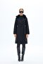 Women's Fur-Trimmed Black Cashmere Coat / Collection - 2