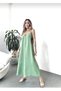 Mint Aerobin Fabric Adjustable Strap Long Mint Colored Dress - 3