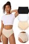 3-Pack Seamless Women's High Waist Flexible Bato Slip Panties