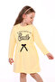 Girl's Stone Embroidered Smile Text Printed Dress - 2