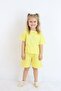 Girl's Collared Be Happy Printed Shorts Double Suit