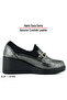 Catherine Silver Snake Genuine Calf Leather Wedge Heeled Stretch Casual Shoes - 3