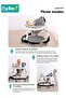 3 in 1 Baby Walker With Parent Push Handle, Children Walkers with Wheels, Adjustable Height Multifun - 4