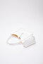White Shk79 Leather Hand and Shoulder Bag with Button Detail and Snap Fastener Makeup Bag E:30 L:22 W:10 - 7