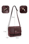 Monogram Printed Claret Red Shk127 Faux Leather Interior Zipper Pocket Snap Closure Hand, Arm and Shoulder Bag - 4
