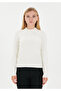 Ecru Color Crew Neck Long Sleeve Soft Knitwear Blouse - 2