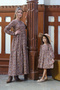 Hijab Vintage Coffee Floral Layered Mother-Daughter (Long Sleeve) Combination (Single Price) - 5