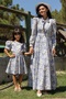 Hijab Blue Pastel Floral Halter Neck Flared Mother and Daughter Combination (Sold Single) - 6