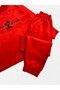 Mother-Daughter Pajamas Set Winter Cotton Velvet Fabric Red Always Forever Patterned - 4