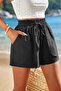 Ghassy Co. Women's Bamboo Linen Non-See-Through Pocketed Drawstring Waist Holiday Casual Shorts - 2