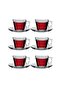 Cut Leaf Patterned Vela Cup Set 12 Pieces 195 Cc - 7