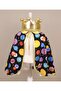 Galaxy Themed Costume, Cloak and Crown Set, Black, Fun and Colorful Clothing Set