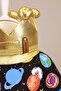 Galaxy Themed Costume, Cloak and Crown Set, Black, Fun and Colorful Clothing Set - 4