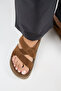 ®   Paula Genuine Leather Tan With Scarf High Sole Slipper - 7