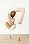 -7- Age Retro Beige Number Foil Balloon Heart Birthday Set