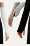 Set of 3 Combed Cotton Sleeves with Finger Detail Black White Gray - 2